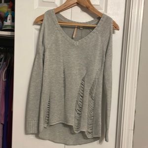 Guess gray distressed sweater. Brand new with tags